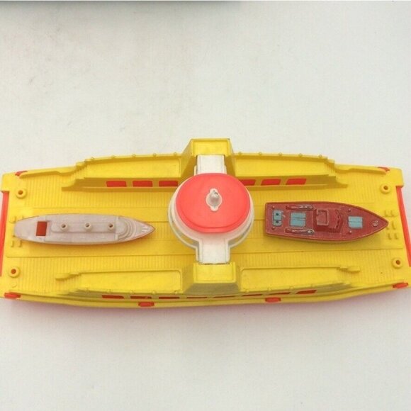 Vintage 60s Toy Plastic Ferry Boat 12” Greek Penny Car Carrier Tug Boats Set 4 - Picture 2 of 16